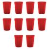 DISCOUNT PROMOS Disposable Plastic Cups 12 oz. Set of 10, Bulk Pack - Perfect for Summer, Sporting Events, Birthdays, Weddings, Picnic, Beach, Parties - Red view 1