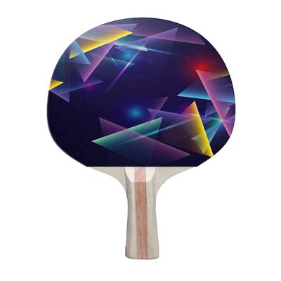 TigerTail Sports Neon Lights Colorful Design Ping Pong Paddle, Premium 5 Ply Table Tennis Racket (Black on Back)