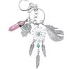 Dreamcatcher Evil Eye Keychain Good Luck Charms Protection Evil Eye Ornament for Car Key Ring (Cherry Quartz) view 1