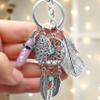 Dreamcatcher Evil Eye Keychain Good Luck Charms Protection Evil Eye Ornament for Car Key Ring (Cherry Quartz) view 2