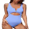 Meyeeka One Piece Swimsuit Women Tummy Control Bathing Suit High Waisted Bathing Suits for Women M Light Blue view 1