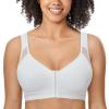 DELIMIRA Women's Front Closure Posture Wireless Back Support Full Coverage Bra French Gray 44E view 2