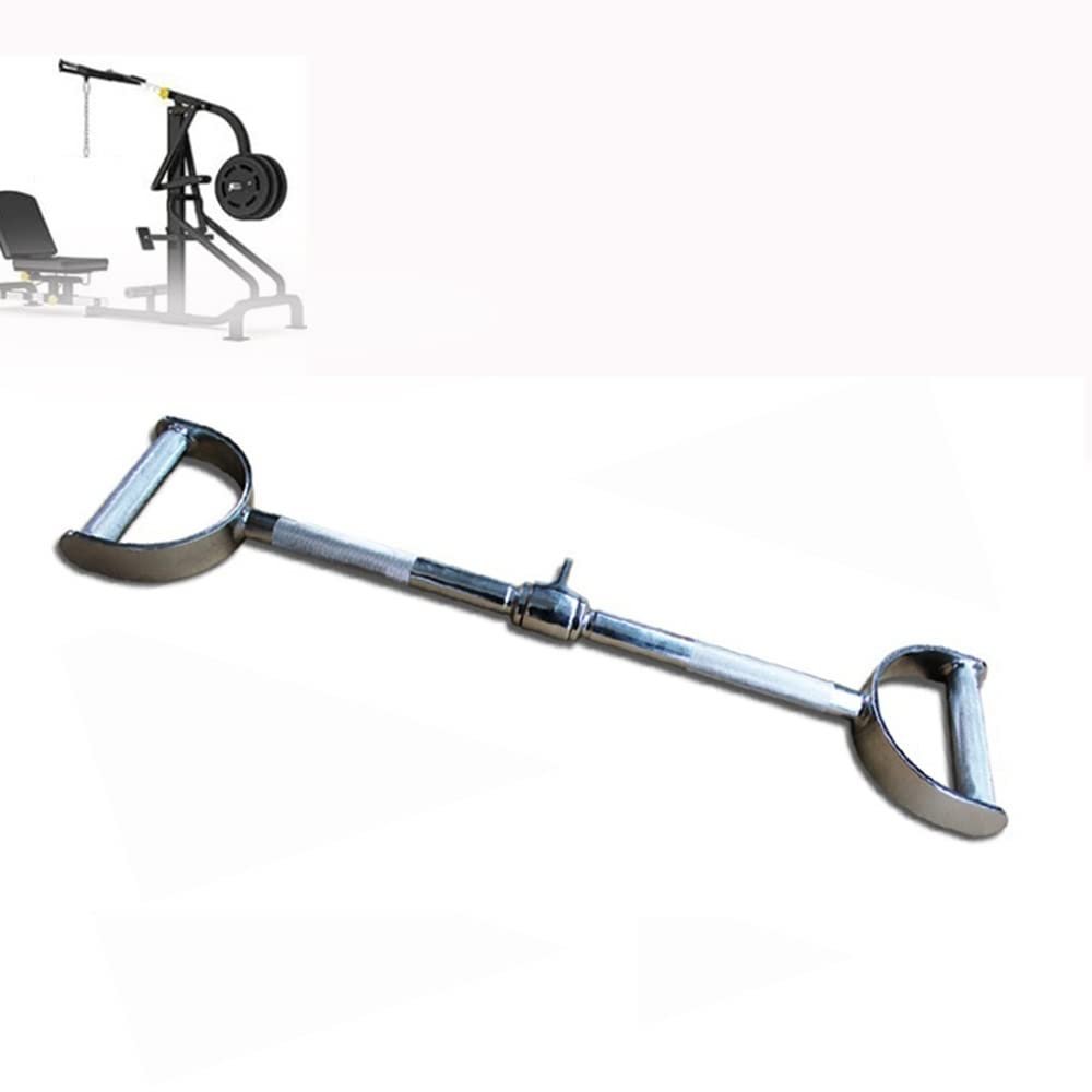 FREAZE Lat Bar Pull Down Attachment, Home Gym Pulldown Bar Universal, Rotatable Accessories For Cable Machine, Straight Bar With Handle Grips (Size : 62cm/24inch)