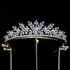 Small Wedding Tiara Cubic Zirconia Princess Quince Crown Floral Bridal Headpiece CZ Birthday Party Sweet 16 Tiaras Para 15 Aos Quinceaeras (Silver) view 1