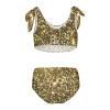 Aflyko Girls' Swimwear Gold Glitter 2-Piece Bikini Set Summer Swimsuit Holiday Bathing Suit Hawaii Beachwear Water Sport Tankini Set 4T view 2