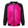 JanJean Kids Boys Varsity Jacket Letterman Jacket Baseball Jacket Long Sleeve Button Down Casual Outwear School Wear Hot Pink 8 Years view 1
