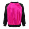 JanJean Kids Boys Varsity Jacket Letterman Jacket Baseball Jacket Long Sleeve Button Down Casual Outwear School Wear Hot Pink 8 Years view 2