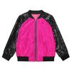 JanJean Kids Boys Varsity Jacket Letterman Jacket Baseball Jacket Long Sleeve Button Down Casual Outwear School Wear Hot Pink 8 Years view 3