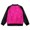 JanJean Kids Boys Varsity Jacket Letterman Jacket Baseball Jacket Long Sleeve Button Down Casual Outwear School Wear Hot Pink 8 Years view 4
