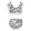 Aflyko Girls' Swimwear Zebra Skin Black 2-Piece Bikini Set Summer Swimsuit Holiday Bathing Suit Pool Party Beachwear Water Sport Tankini Set 5-6T view 2