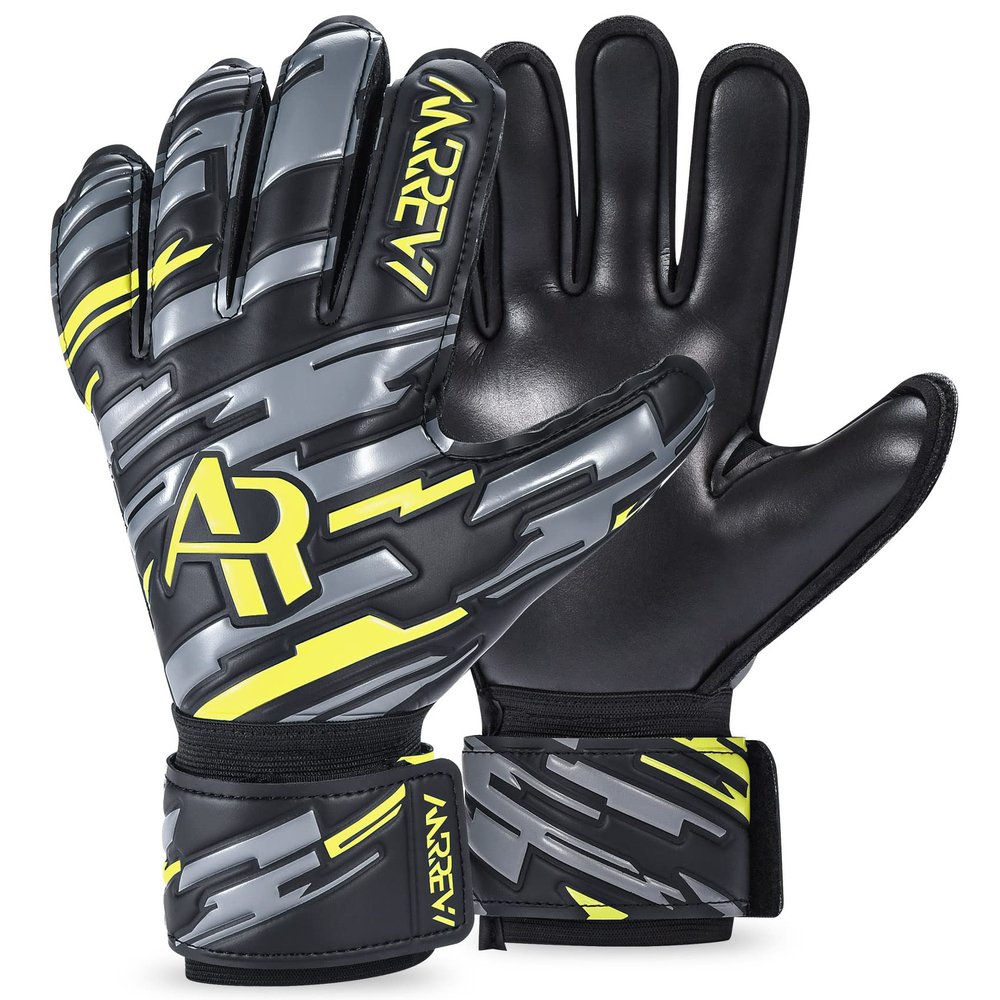 Anrrew Soccer Goalie Gloves with fingersave and Double Wrist Protection.Goalkeeper Gloves Provide Extreme Strong Control and Grip.Soccer Gloves for Youth,Kids,Adult