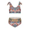 Aflyko Girls' Swimwear Navajo Aztec Abstract Geometric 2-Piece Bikini Set Summer Swimsuit Holiday Bathing Suit Hawaii Beachwear Pool Water Sport Tankini Set 4T view 1