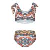 Aflyko Girls' Swimwear Navajo Aztec Abstract Geometric 2-Piece Bikini Set Summer Swimsuit Holiday Bathing Suit Hawaii Beachwear Pool Water Sport Tankini Set 4T view 2