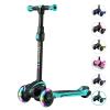 TONBUX Kids Scooter for Age 3-12, Toddler Scooter with 4 Adjustable Heights, Light Up 3-Wheels Scooters, Shock Absorption Design, Lean to Steer, Balance Training Scooters for Kids view 1