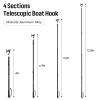 KOMCLUB 4-12.8FT Boat Hook, Non-Slip Rust-Resistant Extra Long Pole view 2