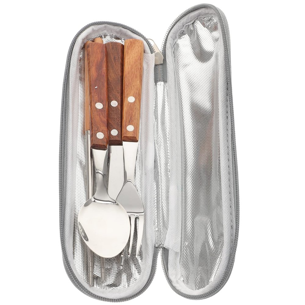 1set Japanese Outdoor Camping Cutlery Knife Fork Spoon and Chopsticks Carrying Bag Essential Kitchen Utensils for Home and Travel