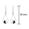 AeraVida Glamorous Yin and Yang Centered Teardrop.925 Sterling Silver Dangle Earrings | YinYang Sterling Silver Dangle Earring for women | YinYang Symbol Dangle Earrings view 4