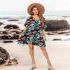 Aoulaydo Bathing Suit Coverups for Women Sexy Bikini Beachwear Ruffle Slevess Swimsuit Cover Ups view 2