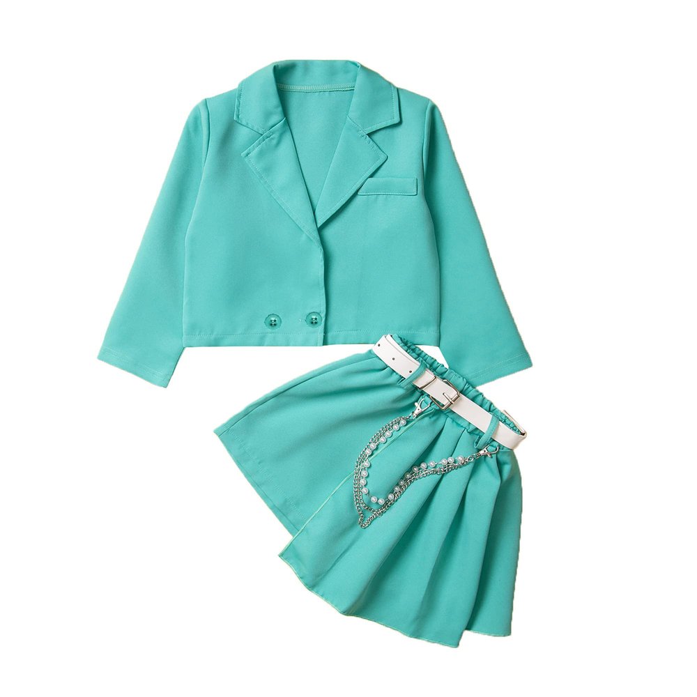 Legou Girls Suit Suit 2-Piece Bright Coat Green 90CM