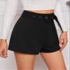 ABZEKH Shorts for Women Shorts Women's Shorts High Waist Belted Wide Leg Shorts Shorts (Size : Large) view 3