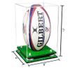 Better Display Cases Acrylic Rugby Ball Display Case Vertical with Clear Case, White Risers, Turf Base 8" x 8" x 12" (A060/B42) view 2