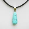 1 Piece Charming Natural Quartz Stone Drop Pendant Necklace Crystal Agate,Blue Turquoise view 1