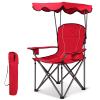 S AFSTAR Folding Camping Chair with Canopy, Portable Lawn Beach Canopy Chair with Cup Holder & Carry Bag, Load Bearing Up to 265LBS, Folding Chair for Outside Outdoor Travel Hiking Fishing (Red) view 1