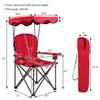 S AFSTAR Folding Camping Chair with Canopy, Portable Lawn Beach Canopy Chair with Cup Holder & Carry Bag, Load Bearing Up to 265LBS, Folding Chair for Outside Outdoor Travel Hiking Fishing (Red) view 2