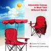 S AFSTAR Folding Camping Chair with Canopy, Portable Lawn Beach Canopy Chair with Cup Holder & Carry Bag, Load Bearing Up to 265LBS, Folding Chair for Outside Outdoor Travel Hiking Fishing (Red) view 4