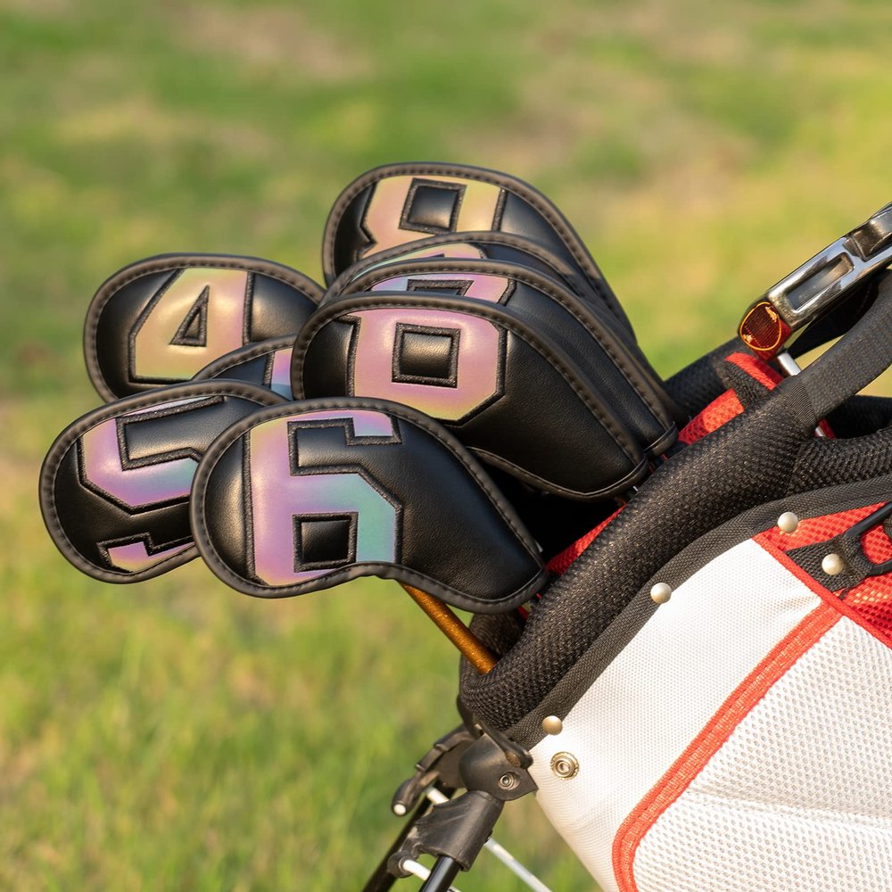 Craftsman Golf Black Iron Headcover Set with Large Gradient Color No. on Both Sides