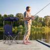 S AFSTAR Folding Camping Chair with Canopy, Portable Lawn Beach Canopy Chair with Cup Holder & Carry Bag, Load Bearing Up to 265LBS, Folding Chair for Outside Outdoor Travel Hiking Fishing (Navy) view 2