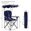 S AFSTAR Folding Camping Chair with Canopy, Portable Lawn Beach Canopy Chair with Cup Holder & Carry Bag, Load Bearing Up to 265LBS, Folding Chair for Outside Outdoor Travel Hiking Fishing (Navy) view 3