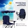 S AFSTAR Folding Camping Chair with Canopy, Portable Lawn Beach Canopy Chair with Cup Holder & Carry Bag, Load Bearing Up to 265LBS, Folding Chair for Outside Outdoor Travel Hiking Fishing (Navy) view 4