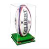 Better Display Cases Acrylic Rugby Ball Display Case Vertical with Clear Case, Red Risers, Turf Base 8" x 8" x 12" (A060/B42) view 1
