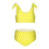 Aflyko Girls' Swimwear Yellow Polka Dot 2-Piece Bikini Set Summer Swimsuit Holiday Bathing Suit Hawaii Beachwear Water Sport Tankini Set 7-8T view 1