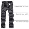 DAFENGEA Kids Hiking Cargo Pants Convertible Zip Off,Grey,10Y-12Y view 4
