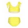 Aflyko Girls' Swimwear Yellow Polka Dot 2-Piece Bikini Set Summer Swimsuit Vacation Bathing Suit Hawaii Beachwear Water Sport Tankini Set 9-10T view 2