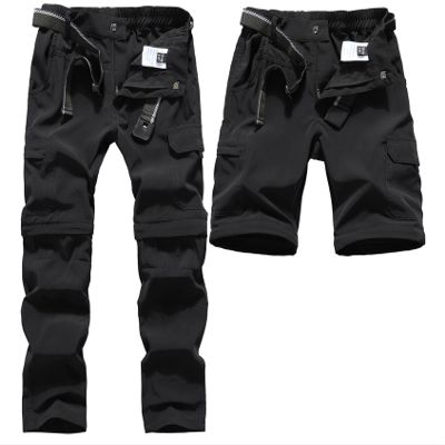 DAFENGEA Kids Hiking Cargo Pants Casual Outdoor Quick Dry Hiking Mountaineering Convertible TrousersBlack-9T
