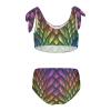 Aflyko Girls' Swimwear Dragon Scales Rainbow 2-Piece Bikini Set Summer Swimsuit Holiday Bathing Suit Hawaii Beachwear Water Sport Tankini Set 7-8T view 2
