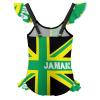 Jamaica Jamaican Kingdom Flag Cute Girl's One Piece Swimsuit Ruffles Adjustable Straps Sport Bathing Suit Beach Swimwear 7-9Y120cm view 2