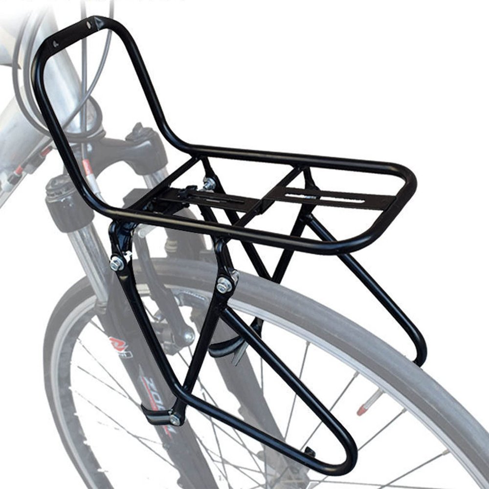 Bavokon Front Bicycle Pannier Rack, 15KG Capacity, Mountain Cargo Rack, Steel, Black