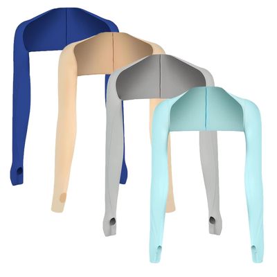 JEONEKID Cooling Shawl Arm Sleeves with Finger Holes for Women Anti-UV Protection, Sun Protection Cooler Shrug for Golf (Blue,Nude,Grey,Sky Blue)