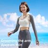 JEONEKID Cooling Shawl Arm Sleeves with Finger Holes for Women Anti-UV Protection, Sun Protection Cooler Shrug for Golf (Blue,Nude,Grey,Sky Blue) view 3