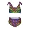 Aflyko Girls' Swimwear Dragon Scales Rainbow 2-Piece Bikini Set Summer Swimsuit Holiday Bathing Suit Hawaii Beachwear Pool Water Sport Tankini Set 4T view 1