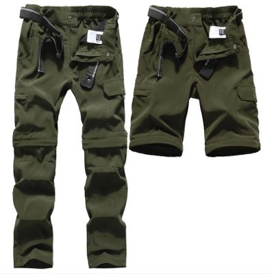 DAFENGEA Kids Hiking Cargo Pants Convertible Zip Off,ArmyGreen,10Y-12Y