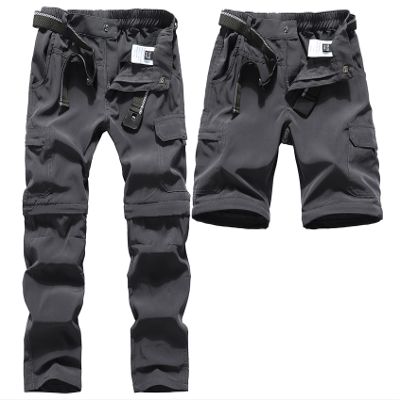 DAFENGEA Kids Hiking Cargo Pants Casual Outdoor Quick Dry Hiking Mountaineering Convertible TrousersGrey-7T