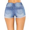 JEKE-DG Women's Stretchy Denim Jean Shorts Casual Summer Mid Waist Stretchy Comfy Stretchy Denim Shorts with Pockets (Small,Light Blue) view 2