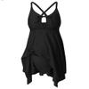 Maternity Swimsuit Two Piece Women V-Neck Pregnancy Swimwear Floral Strap Bikini Swim Dress with Shorts Bathing Suit (02-Black, L) view 4