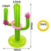 Inflatable Cactus Ring Toss Game Set with 4 Pcs Inflatable Rings - Hawaiian Pool Games Cactus for Summer Party Supplies Favors - Pool Beach Party Decoration Supplies view 3