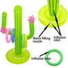 Inflatable Cactus Ring Toss Game Set with 4 Pcs Inflatable Rings - Hawaiian Pool Games Cactus for Summer Party Supplies Favors - Pool Beach Party Decoration Supplies view 4